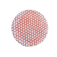 Geometric Triangle Patterned Oval Mat / Table Mat - Orange & White 🧡
