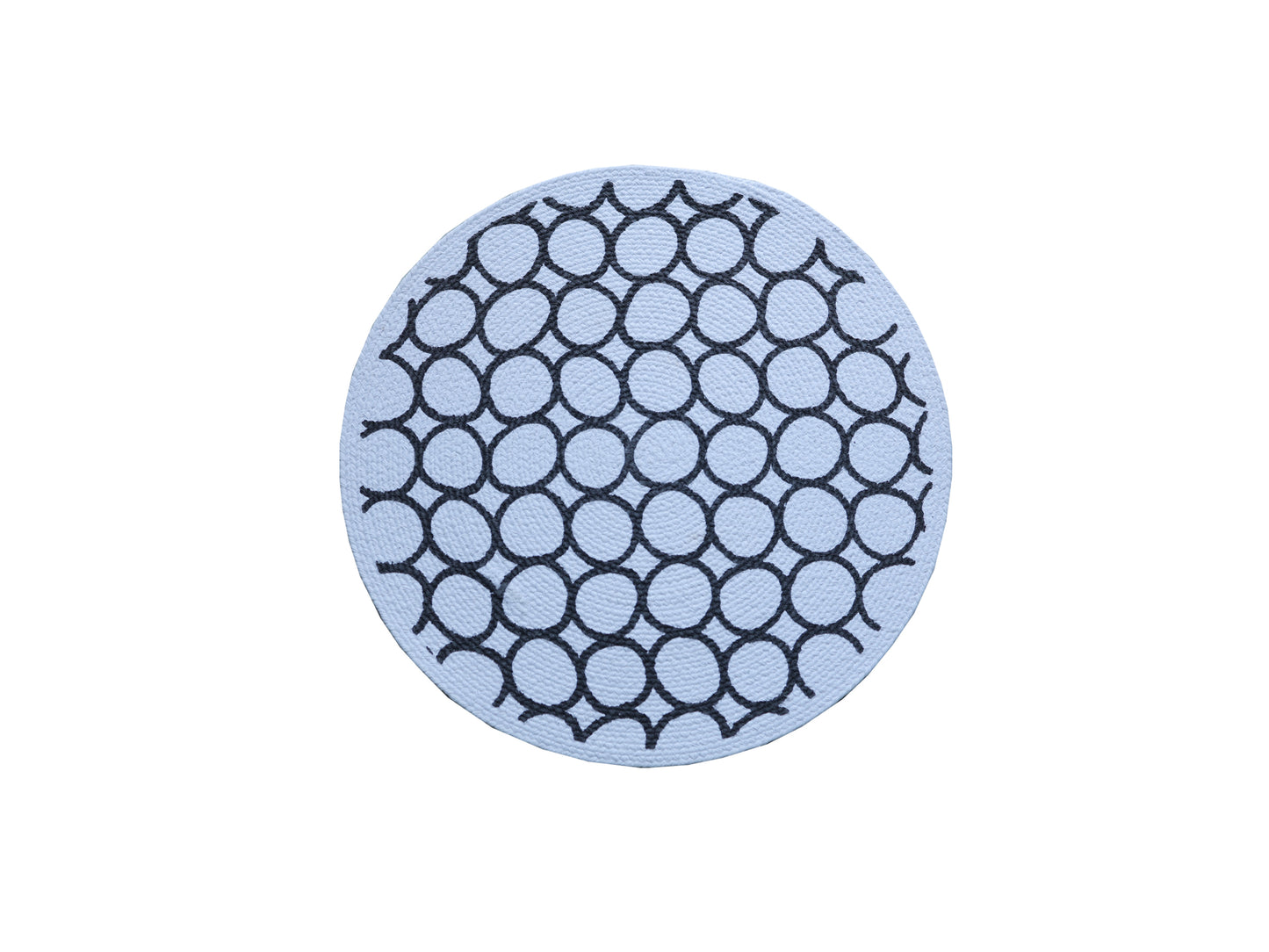 ⚫ Modern Circle Pattern Round Mat / Coaster - Light Blue & Black 🔵