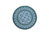 🕉️ Intricate Mandala / Bohemian Round Mat & Coaster - Green & White Medallion Design 🌿