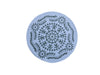🌸 Floral & Leafy Mandala Round Mat / Nature-Inspired Coaster - Light Blue & Dark Green 🍃