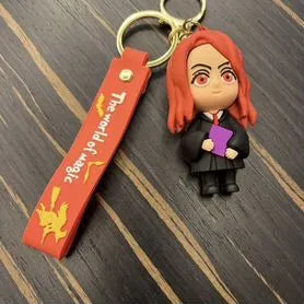 📚 Hermione Granger Chibi Keychain: "The World of Magic" Strap & Dragon Accents ✨