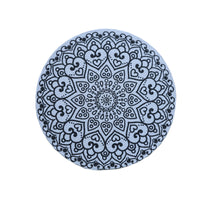🖤 Love & Harmony Mandala Round Mat / Heart Pattern Coaster - Black & White Medallion 🤍