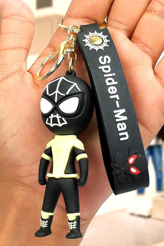 Black Suit Spider-Man 3D Keychain with Strap – Marvel Superhero Collectible
