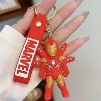 Marvel Iron Man 3D Keychain with Strap – Superhero Action Figure Accessory