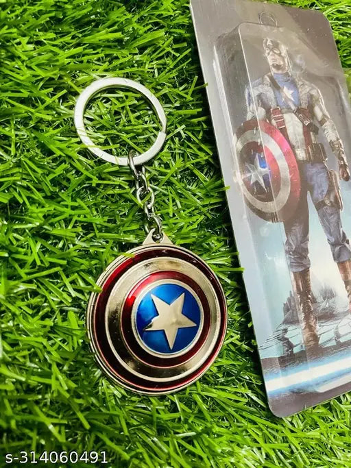 Captain America Shield Keychain | Premium Metal Marvel Accessory