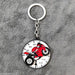 Speedometer Bike Keychain – Red Sportbike Rider Design