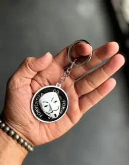 Anonymous Guy Fawkes Mask Keychain – Forvendta Emblem Design