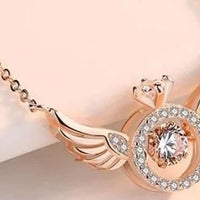 Rose Gold Angel Wings Pendant Chain