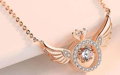 Rose Gold Angel Wings Pendant Chain