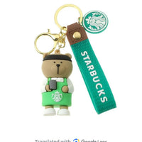 🧸 Starbucks Barista Bear Keychain | Cute Coffee Lover Accessory