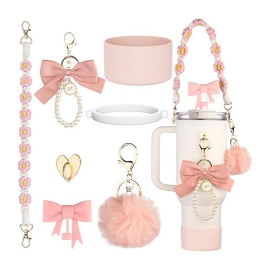 Silicone Straw Lid Silica Gel Cup Cover Water Bottle Handle Strap