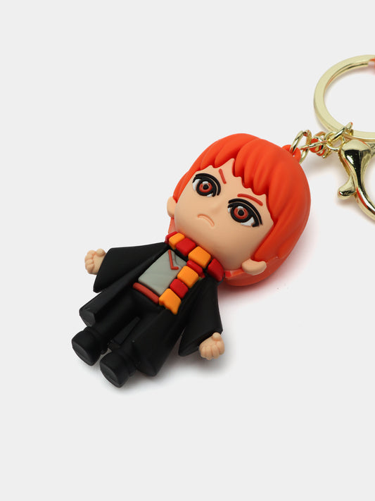 🦁 Ron Weasley Chibi Keychain: "The World of Magic" Strap & Gryffindor Scarf 🧡