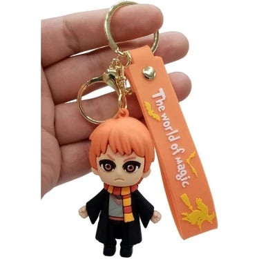 🦁 Ron Weasley Chibi Keychain: "The World of Magic" Strap & Gryffindor Scarf 🧡