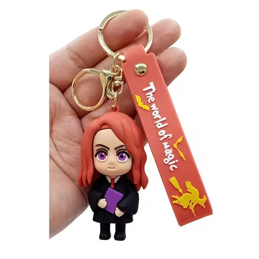 📚 Hermione Granger Chibi Keychain: "The World of Magic" Strap & Dragon Accents ✨