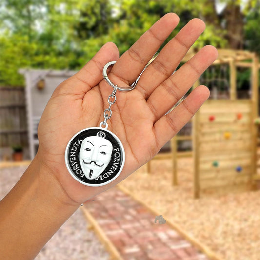 Anonymous Guy Fawkes Mask Keychain – Forvendta Emblem Design