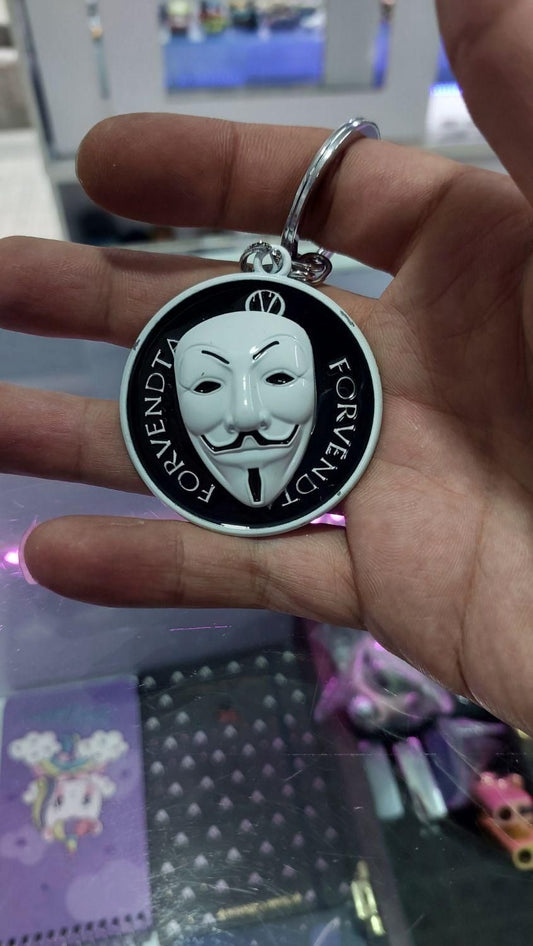 Anonymous Guy Fawkes Mask Keychain – Forvendta Emblem Design
