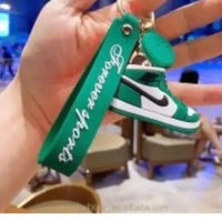 Green Sports Sneaker Keychain  – Stylish Rubber Key Ring for Bags, Bikes, and Keys